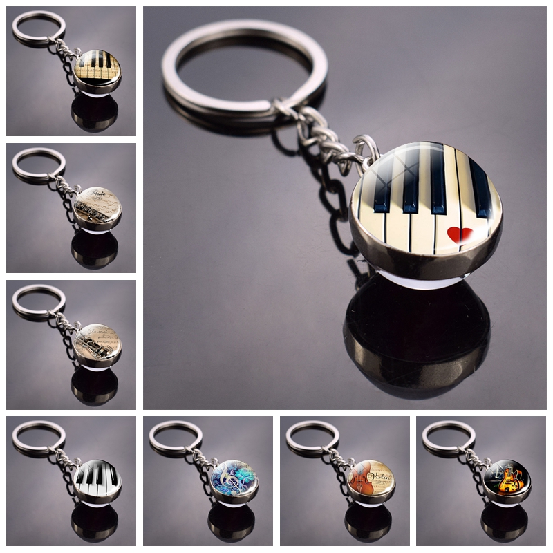 Musical Instrument Glass - Piano Keychain Music Instruments Cleft Picture