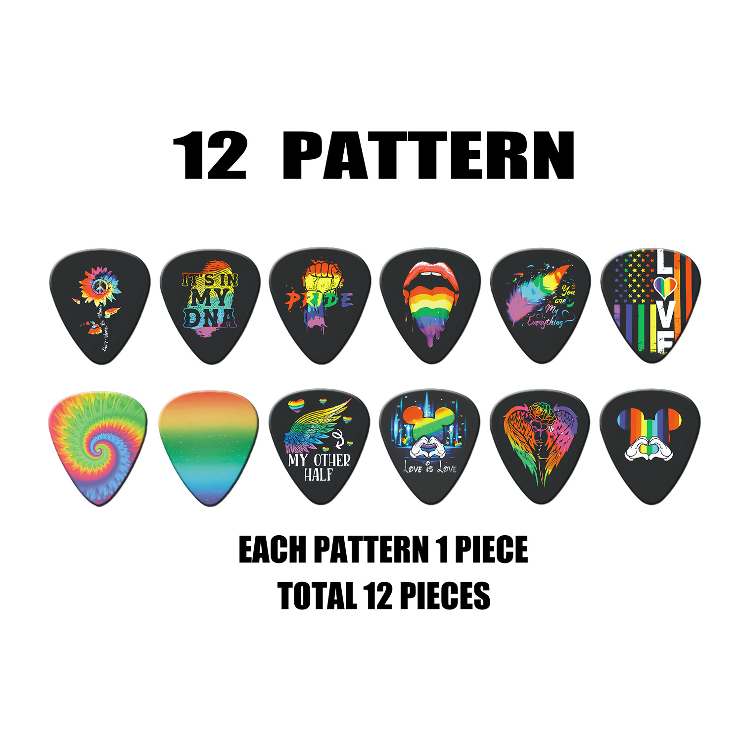 12 Pieces Guitar Picks 0.46mm  - Acoustic Guitar Dreadnought recension och pris