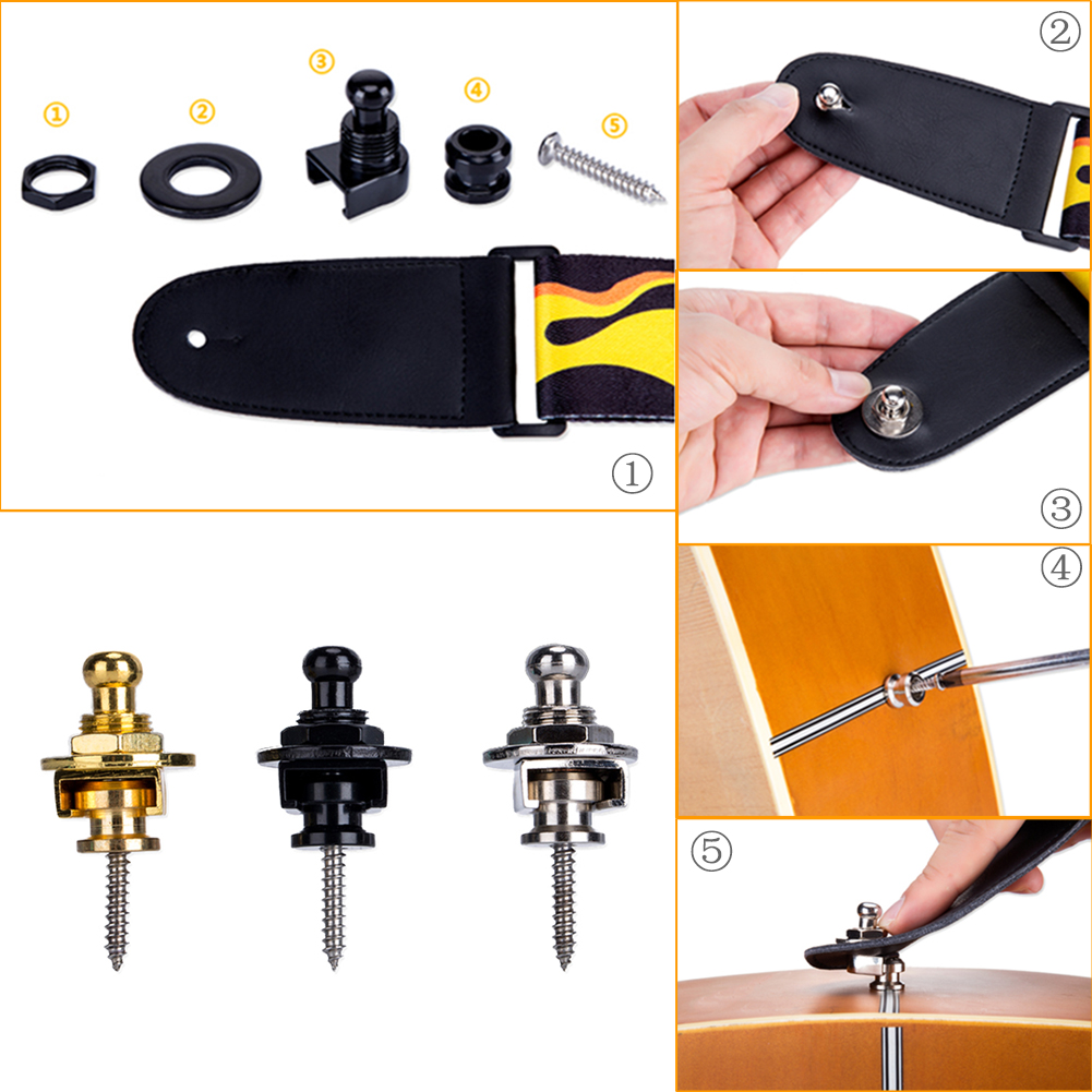 2pcs Folk Guitar Slings Buckle - Musical Instrument Ending In A recension och pris