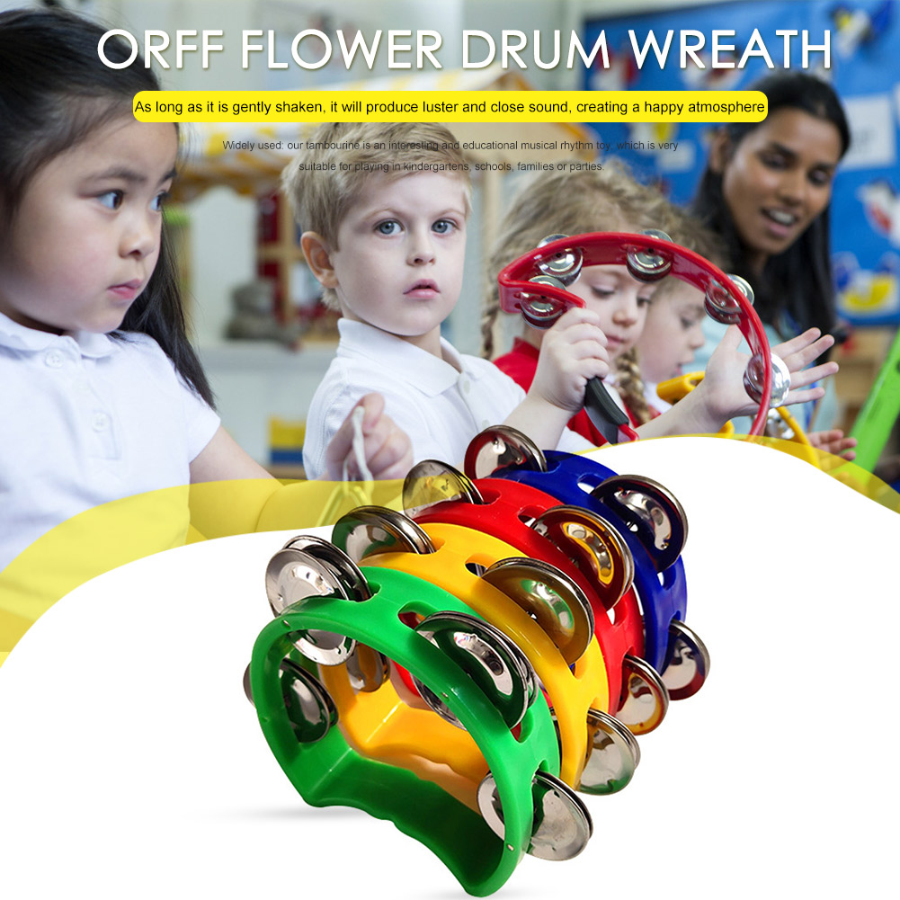 4pcs Tambourine Jingles Rattle - Musical Instrument Game recension och pris