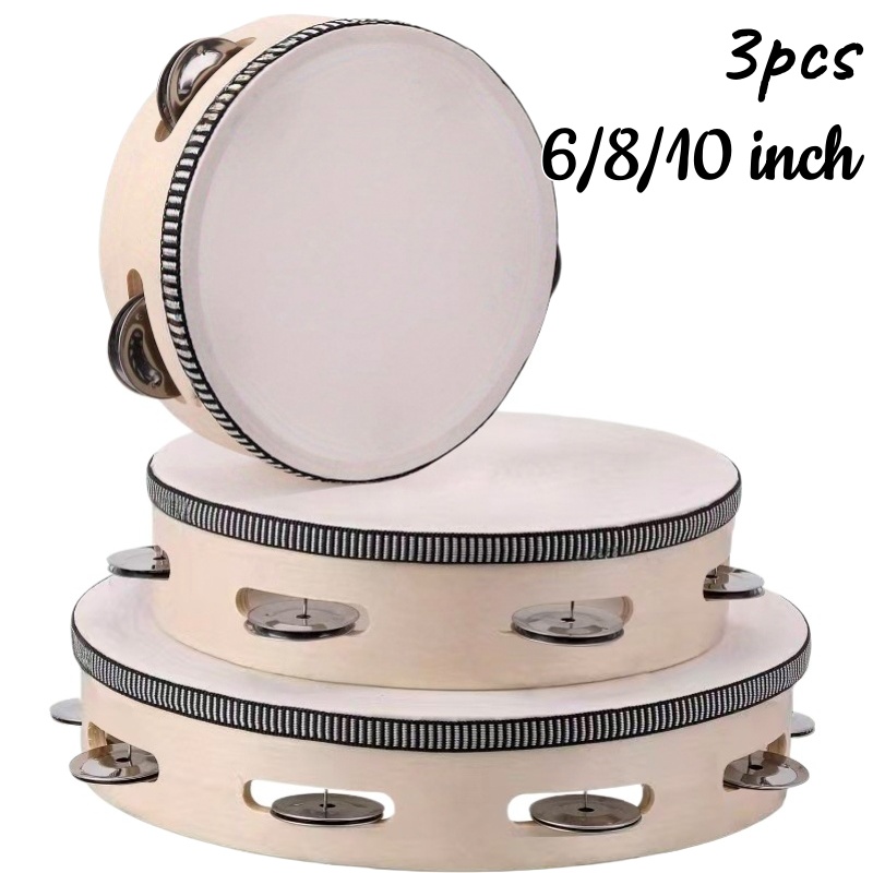 1/3pcs Wooden Tambourine 6/8/1 - Musical Instrument Game recension och pris