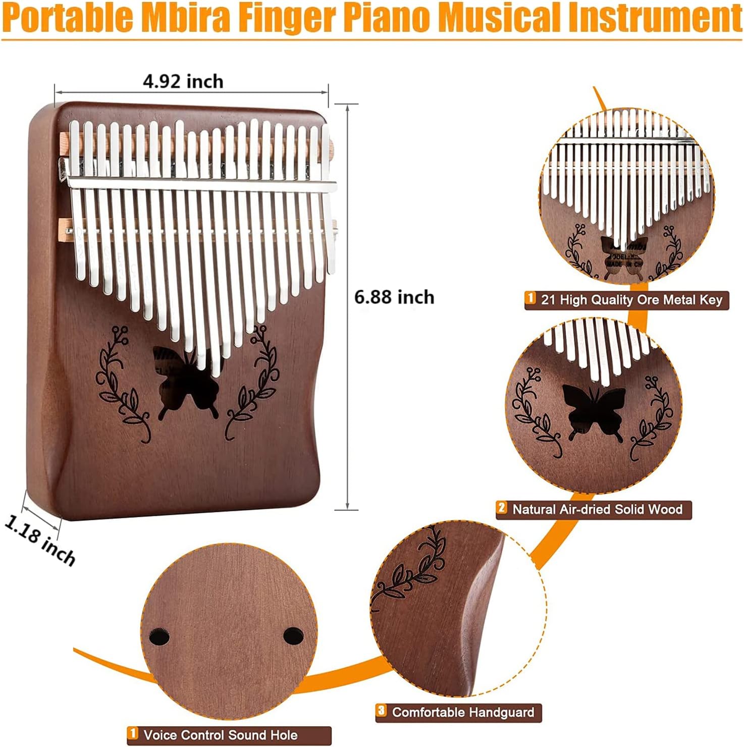 Kalimba 21 Keys Thumb Piano, N - Musical Instrument Kalimba recension och pris