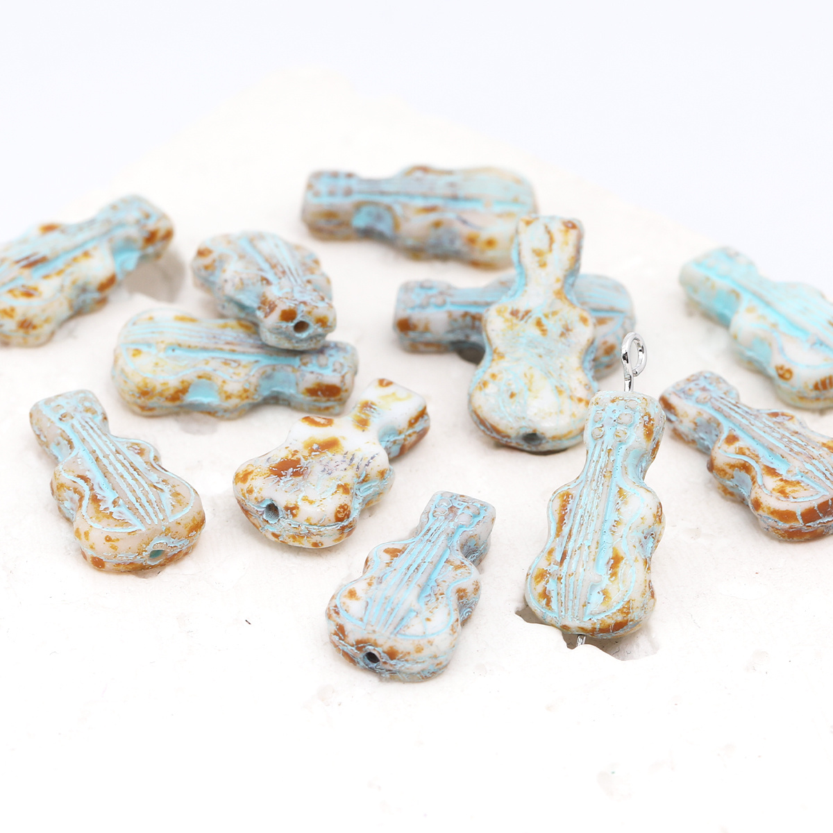 5pcs/10pcs Vintage Crackle Vio - Musical Instrument Glass recension och pris