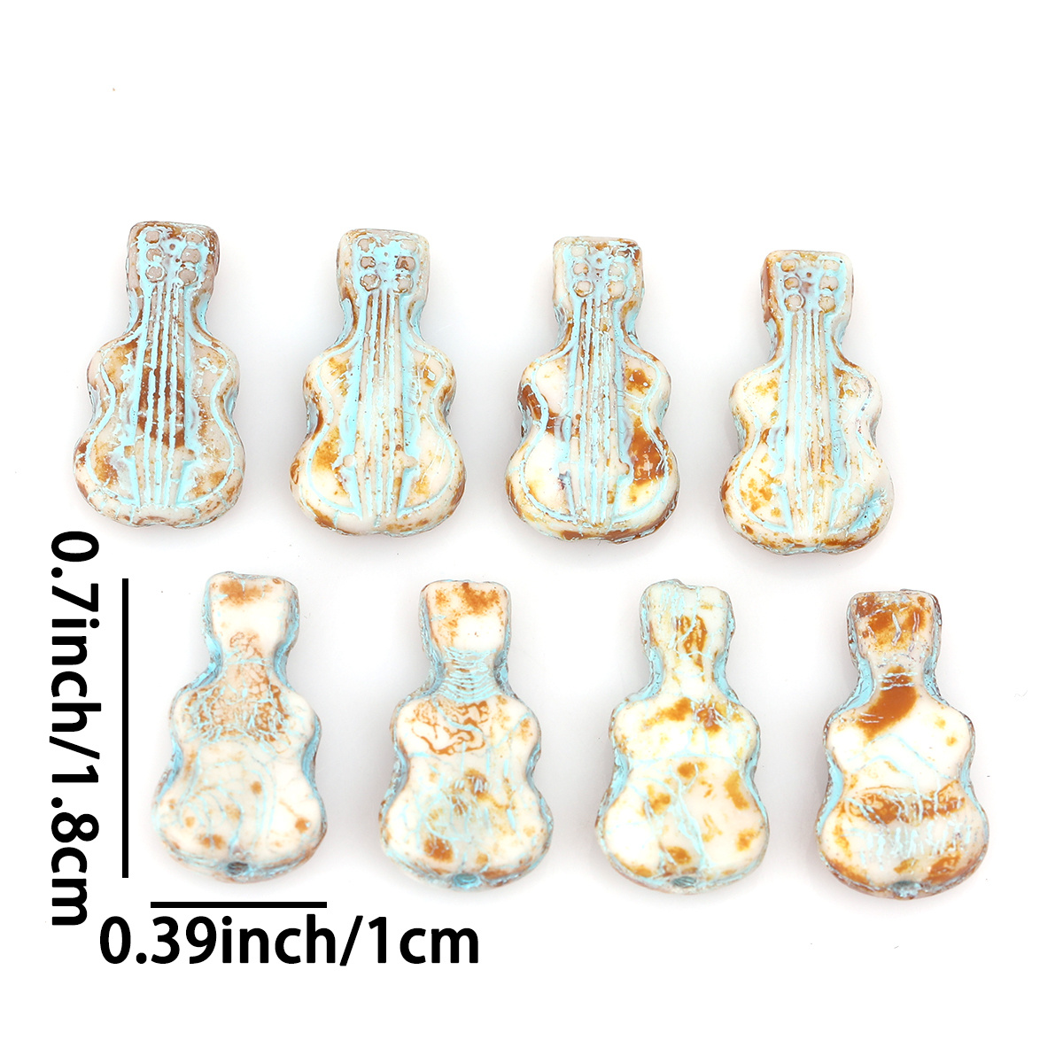 5pcs/10pcs Vintage Crackle Vio - Musical Instrument Glass recension och pris